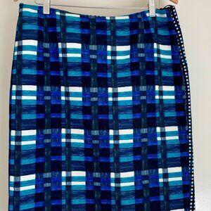 Max Mara Weekend Mini Skirt – Blue Pattern, Size US 14